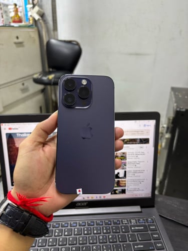 Iphone14Pro 128G ZP sim2 ESIM ម៉ាសុីនសានុំណែន ថ្ម74%ស្រុីន