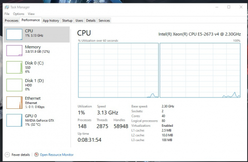 MMO Xeon (40Core 80Threads) Ram32 អត់ខេស