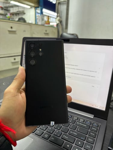 Samsung S22Utra 128G Ram8G Sim2 eSIM ម៉ាសុីនអេក្រង់ស្រុីនបែកកែងតិច ខ្នងតិច