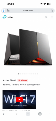 TP LINK ARCHER GE800 BE19000 Tri band