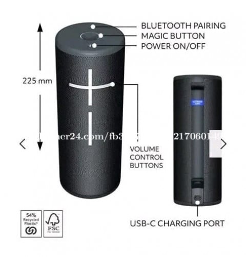 UE MEGABOOM 3     360ដេីក្រេ​  ថ្មកានសម្លេងពិរោះ​   80$  093353698/017353698