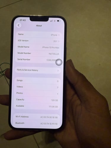 លក់13pro maxLL/A 128​g អត់ស្កែនcameraច្បាស់មុខក្រោយ(អត់ដេីរwifi)