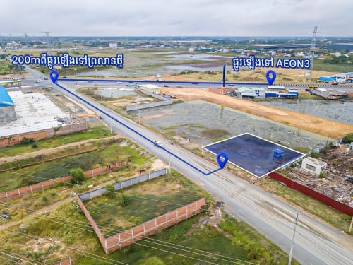 ដី​ សម្រាប់លក់ នៅជិតព្រលានថី្ម និង AEON 3
