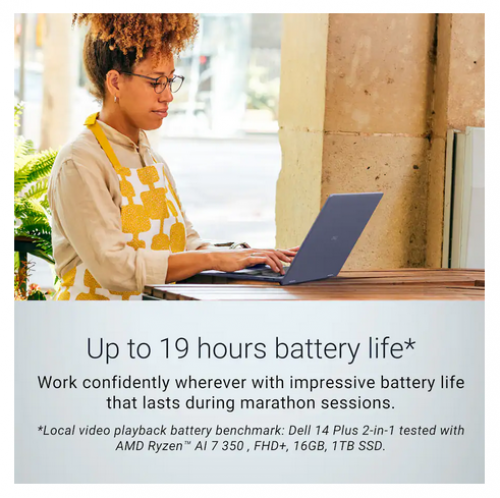 Dell - Plus - Copilot+ PC 14" FHD+ 2-in-1 Touch : AMD Ryzen AI 7 350 2025 - 16GB - 1TB