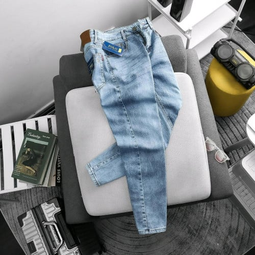 Long Jeans ខោខាប៊យ ជើងវែង សាច់យឺតទន់ ក្រាស់ ជើងស្មើរ ម៉ូតពណ៌ដូចរូបលេខចង្កេះ 29-30-31-32-34-36