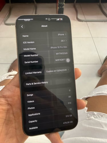 លក់16pro max ZP 512g no scen ប្រេីបានសុឹម2ស្ទេីរអេក្រងដូចរូប​