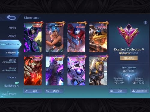 លក់account MB ដាច់35$​ skin321 coins ជាង1M