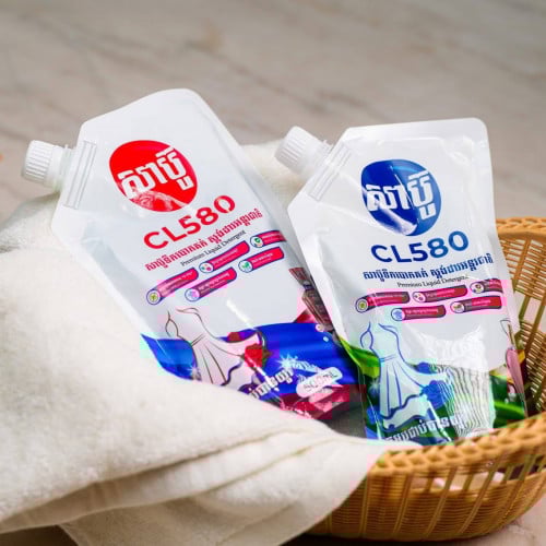 សាប៊ូទឹកបោកគក់ CL580 ចំណុះ 500ml ជាផលិតផលរបស់ខ្មែរមួយភាគរយ