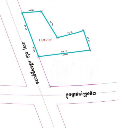 ⚡️ដីសម្រាប់ជួល នៅលើផ្លូវ៦០ម៉ែត្រ | Land for Rent on st.60m