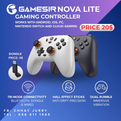 GameSir Nova Lite Wireless Controller for Windows PC, iPhone, Android, Switch & Steam Deck
