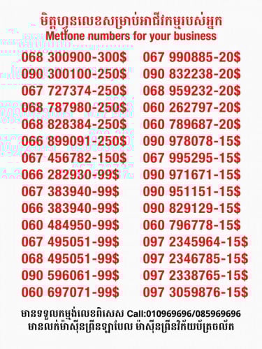 Metfone លេខសម្រាប់អាជីវកម្ម