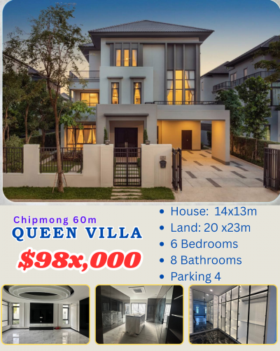 Queen Villa ក្នុងបុរីជីបម៉ុង 60m