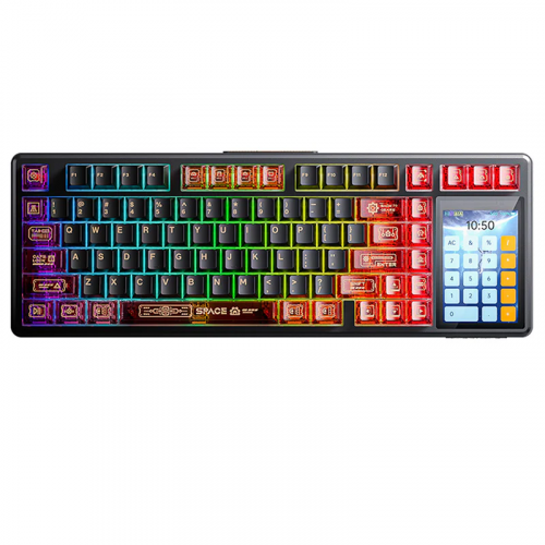 AULA L99 Smart Screen 3.98" IPS Touch Screen Tri-mode Gaming Keyboard Dawn Red