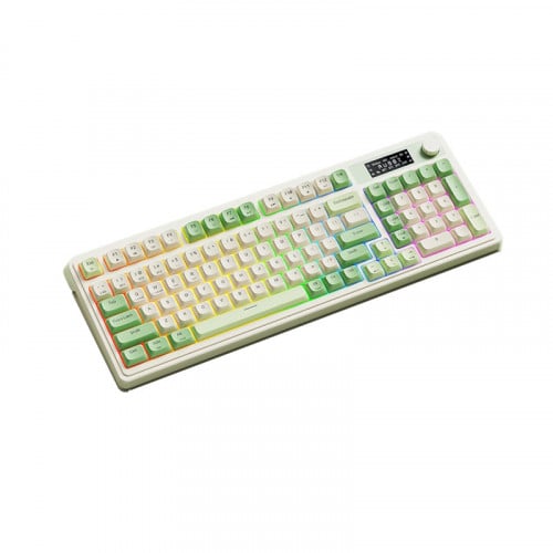 AULA S99 Pro 3 Modes Silicone Gaming Keyboard (Silence) Green+White
