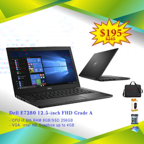 Dell E7280 12.5-inch FHD - CPU i7 6th RAM 8GB/SSD 256GB