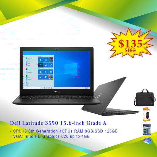 Dell Latitude 3590 15.6-inch i3 8th Generation 4CPUs RAM 8GB/SSD 128GB