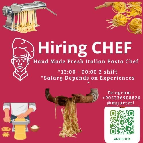 Italian cuisine Asistan chef (Fresh pasta chef asistan