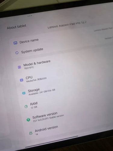 Lenovo padpro 2025 ram12GB+256GB 90%