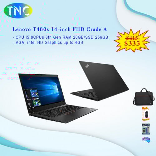 Lenovo T480s 14-inch FHD i5 8CPUs 8th Gen RAM 20GB/SSD 256GB