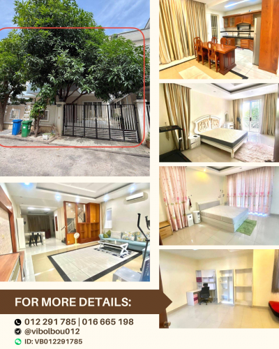 Twin-Villa 4 Bedrooms for RENT near CHIP MONG Sen Sok Mall