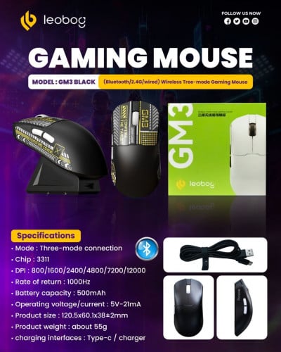 ឥវ៉ានស្ដុកថ្មីបងៗMouse  Wireless brand Leobog មានការធានា1ឆ្នាំពេញ អីវ៉ាន់មាននៅក្នុងស្តុក 📩