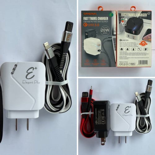 EP203-ឈុតសាក iPhone ក្បាលសងខាង E+ QC3.0 ភ្លើងរាត្រី