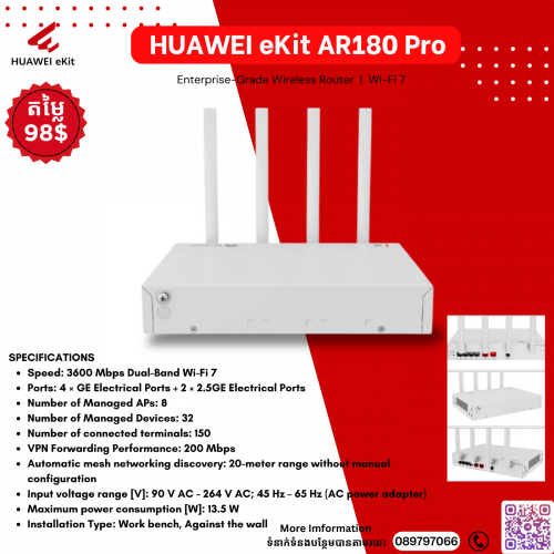 Huawei eKit Wireless Router Wi-Fi 7 AR180 Pro