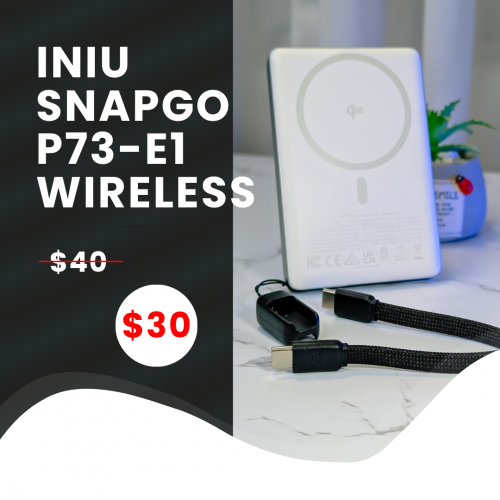 INIU SnapGo P73-E1 Wireless Magnetic Power Bank 10,000mAh | Qi2 15W Fast Charge