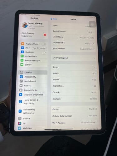 iPad Pro 11 year2018