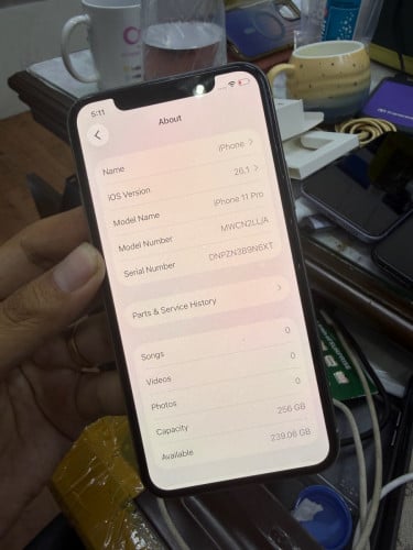 iPhone 11 Pro 256Gb ZA អេក្រង់មានប្រវត្តិប្តូ តែប្តូរហ្សុីន