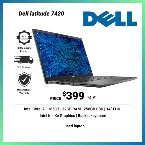 Dell latitude 7420 / i7 1185G7 32GB 14" FHD , Backlit
