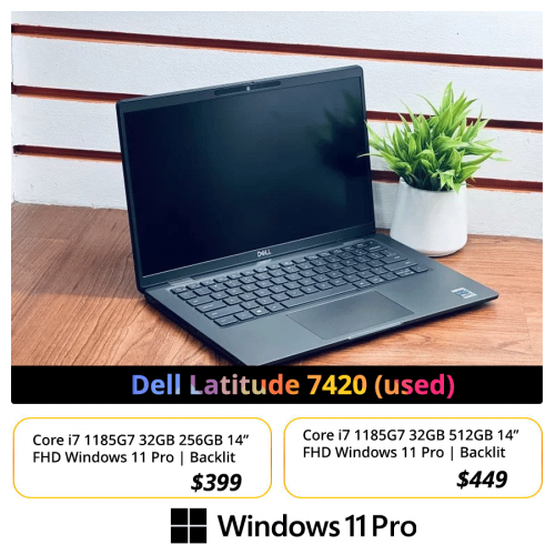 Dell Latitude 7420 , i7 1185G7 RAM 32GB 14" FHD