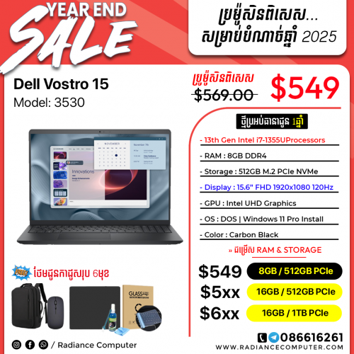 Dell Vostro 3530 i7 1355U 8GB 512GB