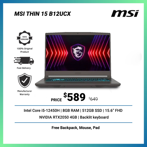 MSI THIN 15 Gaming , $589