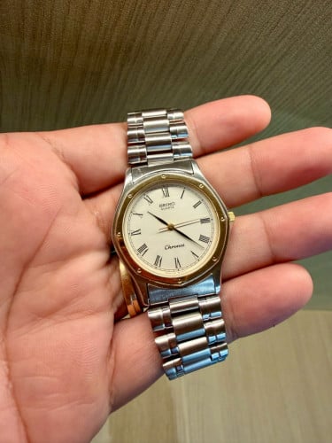 Original Super Rare Vintage SEIKO Chronos Santos SGP Bezel Quartz 1984- (Condition 90%)