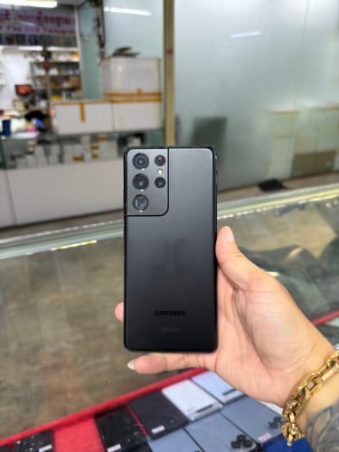 Samsung S21 Ultra Black Global Sim2 Ram16GB HD512GB Phone Condition 90% , ម៉ាស៊ីនសានុំហ្សីន