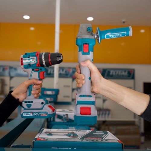 🎁ចូលឆ្នាំចិន 20% OFF🎁  TOTAL 20V Cordless 2PCS Combo Kit (Drill + Angle Grinder) (TCKLI2027310)