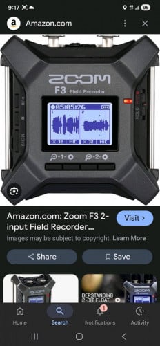 Zoom f3 32 bit recorder.