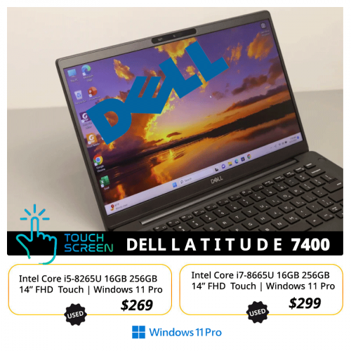 𝐃𝐞𝐥𝐥 𝐋𝐚𝐭𝐢𝐭𝐮𝐝𝐞 𝟕𝟒𝟎𝟎, i7 16GB 256GB 14" FHD touch