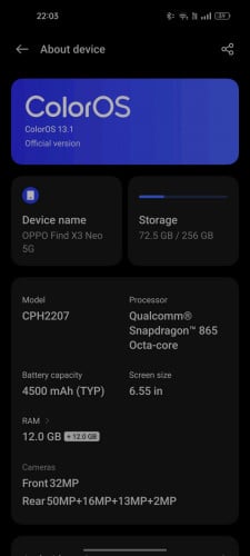 ដាច់លុយចង់លក់ Oppo find X3 Neo 5G R12 256G