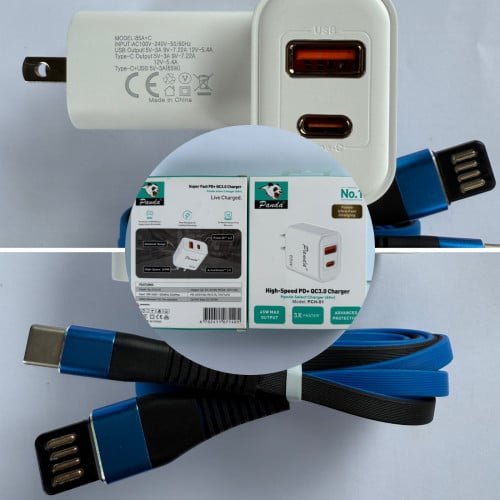 EP204-ឈុតសាក Panda 65w Usb-type C ក្បាលសងខាង