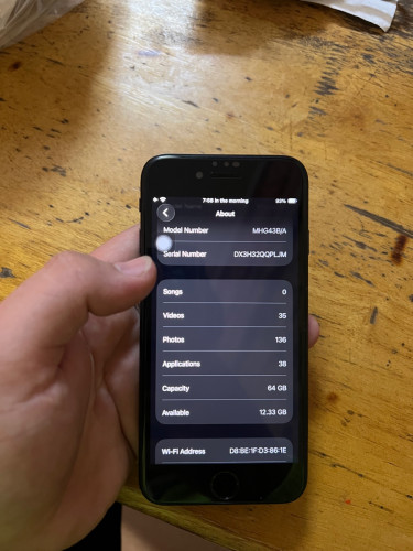iPhone SE 2 64G សានុំសុីន ថ្មនៅ89%bypass-ប្រើបានតែwifi      លក់:60$ចចារ📩069898818 (Telegram)