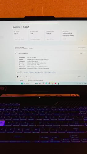 Need to sale Asus TUF GAMING F15 Corei5 12Gen Ram 16 M2 500 VGA 4GB