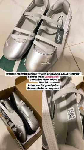 Puma original New 100% ទិញថ្មីមិនដែលពាក់ គ្រាន់តែលរមិនត្រូវលេខ ទុកលក់វិញInbox for good price