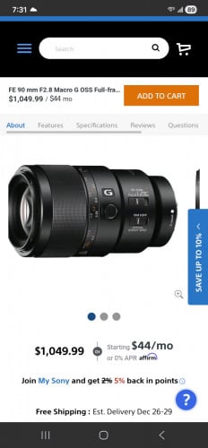 Sony 90mm oss ff macro lens