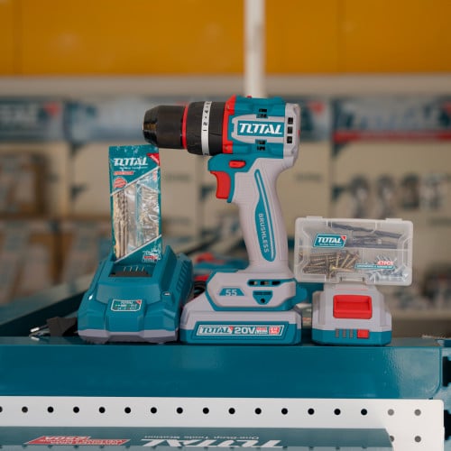TOTAL 20V Brushless Cordless Impact Drill (ម៉ាស៊ីនខួង/វីស ប៉ះ អាគុយ 20V) – ម៉ូដែល (TIDLI20558)