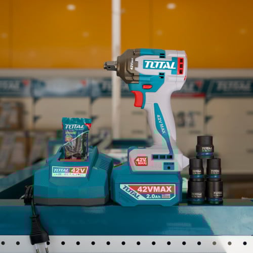 TOTAL 42V MAX Brushless Cordless Impact Wrench (ម៉ាស៊ីនបុកបូល អាគុយ 42V) (TIWLI42461)