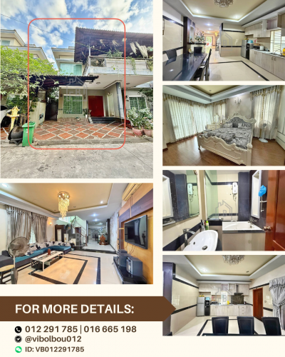 Full-Furnished 3 Bedrooms for RENT west of Russian Market_Boeng Tompoun area