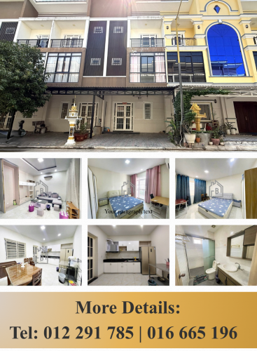 Fully-Furnished Townhouse 4 Bedrooms for RENT near AEON Mall 2_Sen Sok