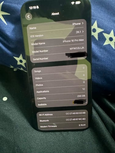 iPhone 16promex 256GB/ LLA សានុំសុីនទាំងអស់ មានស្កេន ថ្ម87%